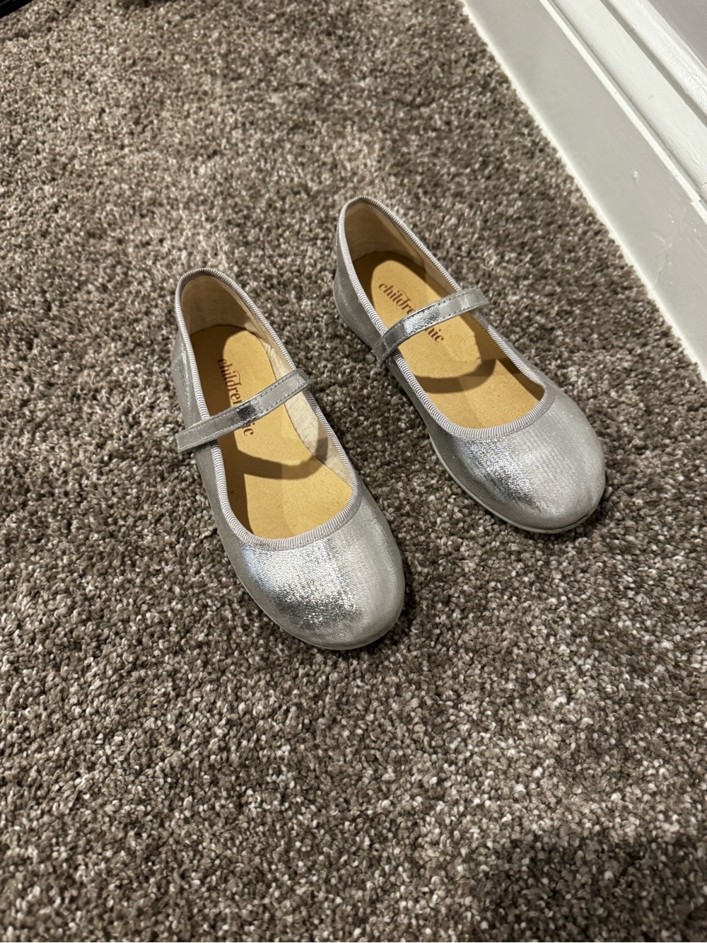 Kids Silver Mary Jane Dress Shoes - Picture 3 of 3